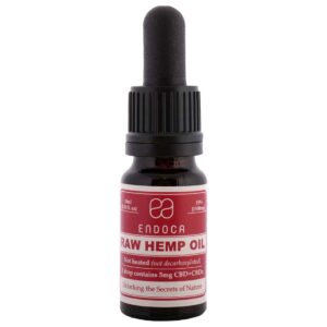 Eine Flasche Endoca CBD Öl 15 % (10 ml) mit Etikett.