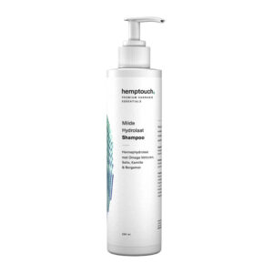 Eine Flasche Hanf Shampoo & Duschgel von Hemptouch (250 ml) auf weißem Hintergrund.